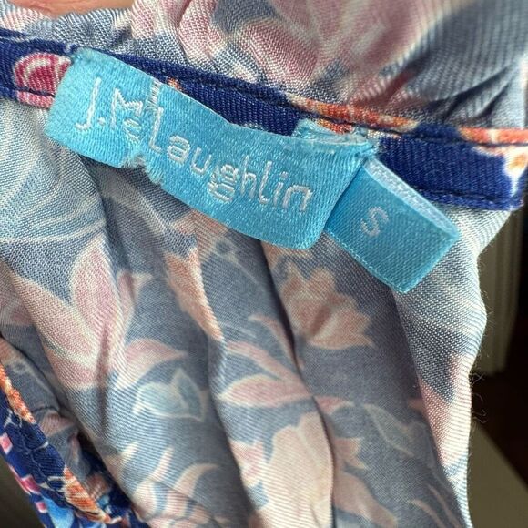 J. Mclaughlin Chessie Silk-Blend A-Line Tiered Skirt Print Dress Women’s Size S - Picture 9 of 9